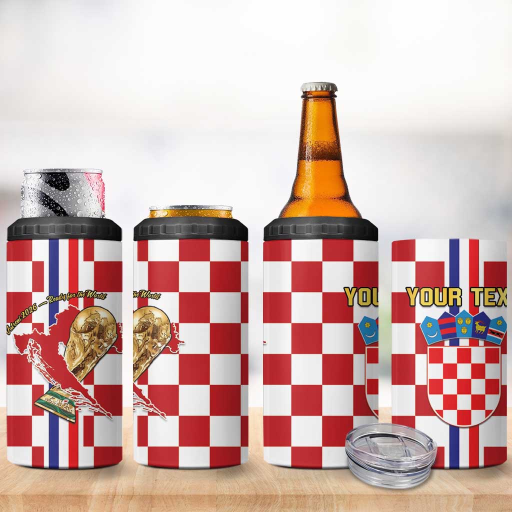Custom Croatia Football 4 in 1 Can Cooler Tumbler Vatreni 2026 Ready For The World - Wonder Print Shop