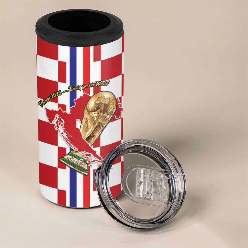 Custom Croatia Football 4 in 1 Can Cooler Tumbler Vatreni 2026 Ready For The World - Wonder Print Shop