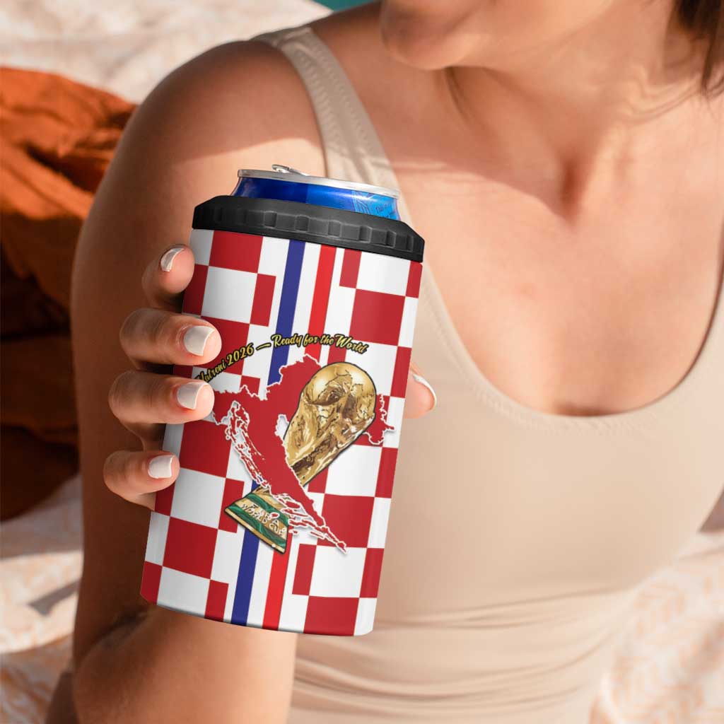Custom Croatia Football 4 in 1 Can Cooler Tumbler Vatreni 2026 Ready For The World - Wonder Print Shop