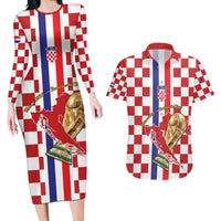 Custom Croatia Football Couples Matching Long Sleeve Bodycon Dress and Hawaiian Shirt Vatreni 2026 Ready For The World - Wonder Print Shop