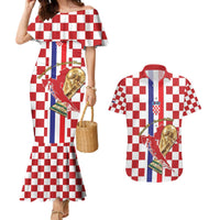 Custom Croatia Football Couples Matching Mermaid Dress and Hawaiian Shirt Vatreni 2026 Ready For The World - Wonder Print Shop