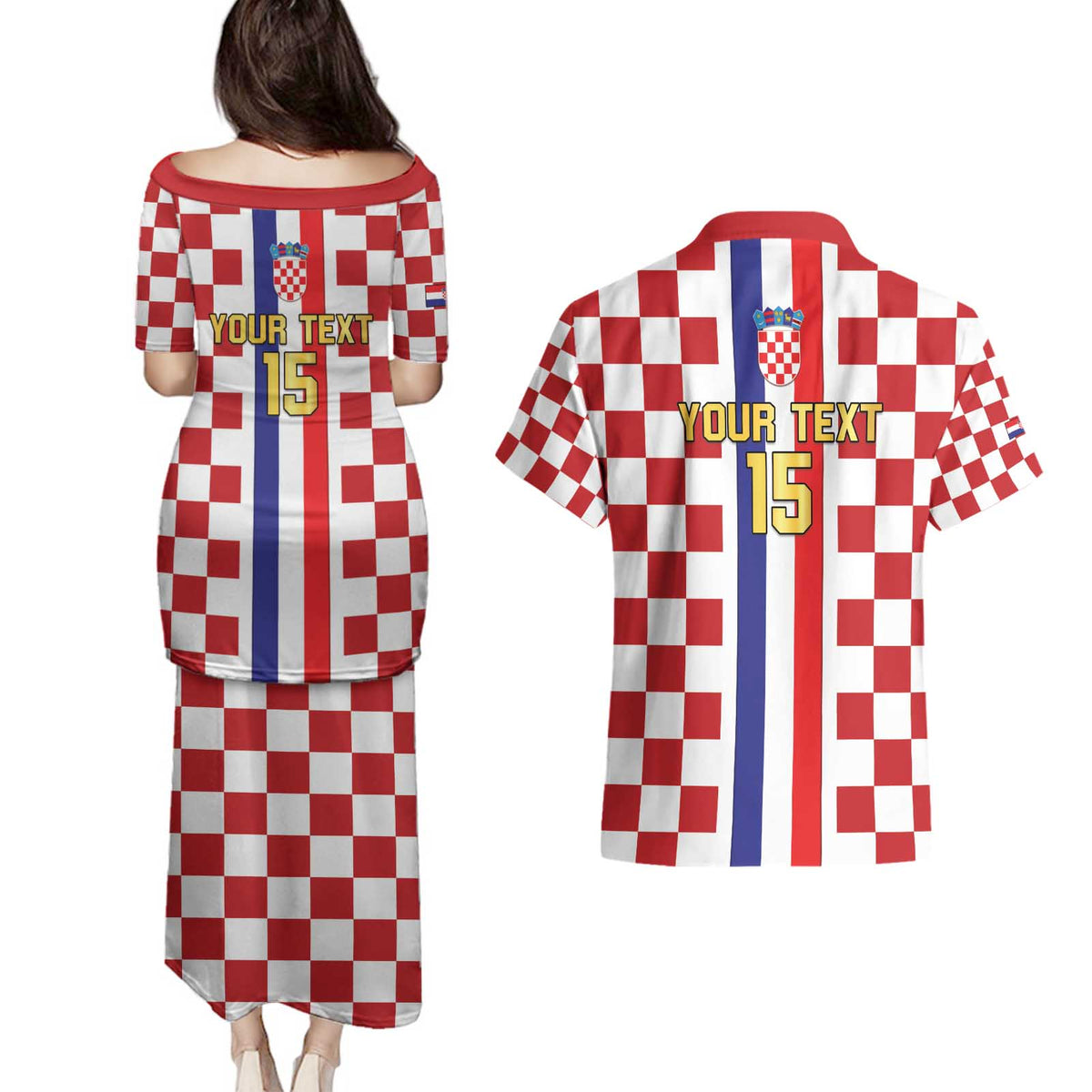 Custom Croatia Football Couples Matching Puletasi and Hawaiian Shirt Vatreni 2026 Ready For The World - Wonder Print Shop