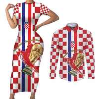 Custom Croatia Football Couples Matching Short Sleeve Bodycon Dress and Long Sleeve Button Shirt Vatreni 2026 Ready For The World - Wonder Print Shop