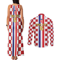 Custom Croatia Football Couples Matching Tank Maxi Dress and Long Sleeve Button Shirt Vatreni 2026 Ready For The World - Wonder Print Shop