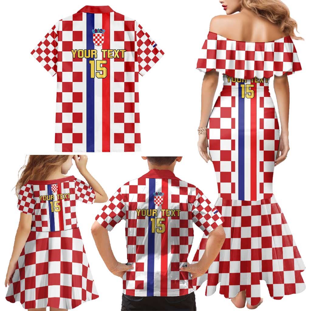 Custom Croatia Football Family Matching Mermaid Dress and Hawaiian Shirt Vatreni 2026 Ready For The World - Wonder Print Shop