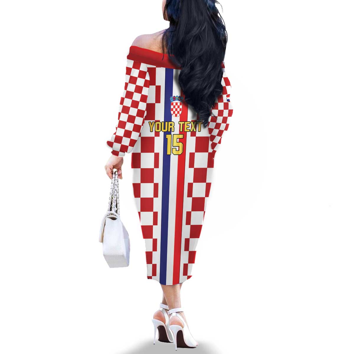 Custom Croatia Football Family Matching Off The Shoulder Long Sleeve Dress and Hawaiian Shirt Vatreni 2026 Ready For The World - Wonder Print Shop