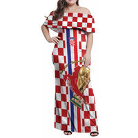 Custom Croatia Football Family Matching Off Shoulder Maxi Dress and Hawaiian Shirt Vatreni 2026 Ready For The World - Wonder Print Shop