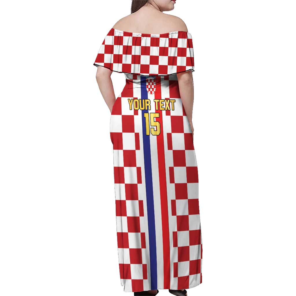 Custom Croatia Football Family Matching Off Shoulder Maxi Dress and Hawaiian Shirt Vatreni 2026 Ready For The World - Wonder Print Shop