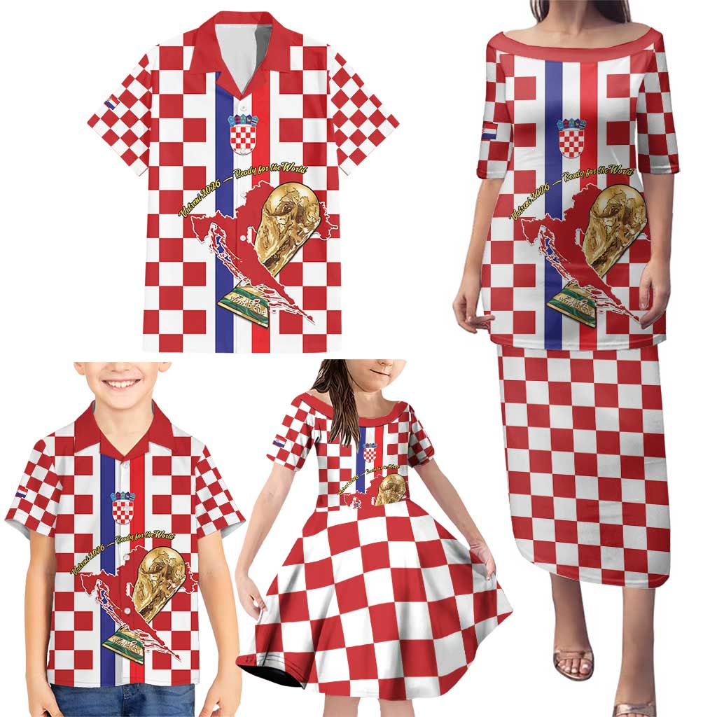 Custom Croatia Football Family Matching Puletasi and Hawaiian Shirt Vatreni 2026 Ready For The World - Wonder Print Shop