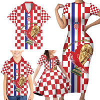 Custom Croatia Football Family Matching Short Sleeve Bodycon Dress and Hawaiian Shirt Vatreni 2026 Ready For The World - Wonder Print Shop