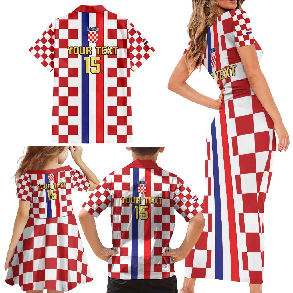 Custom Croatia Football Family Matching Short Sleeve Bodycon Dress and Hawaiian Shirt Vatreni 2026 Ready For The World - Wonder Print Shop