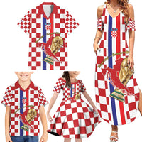 Custom Croatia Football Family Matching Summer Maxi Dress and Hawaiian Shirt Vatreni 2026 Ready For The World - Wonder Print Shop