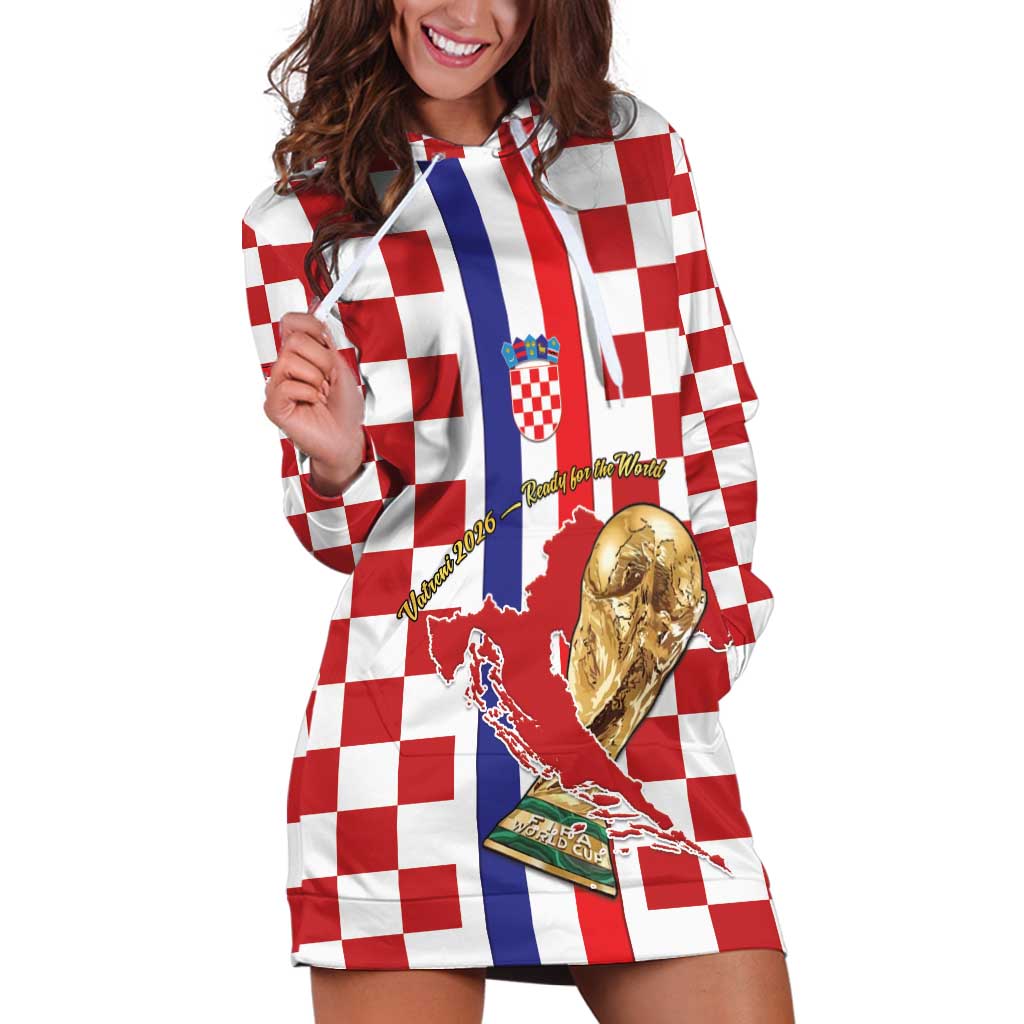 Custom Croatia Football Hoodie Dress Vatreni 2026 Ready For The World - Wonder Print Shop