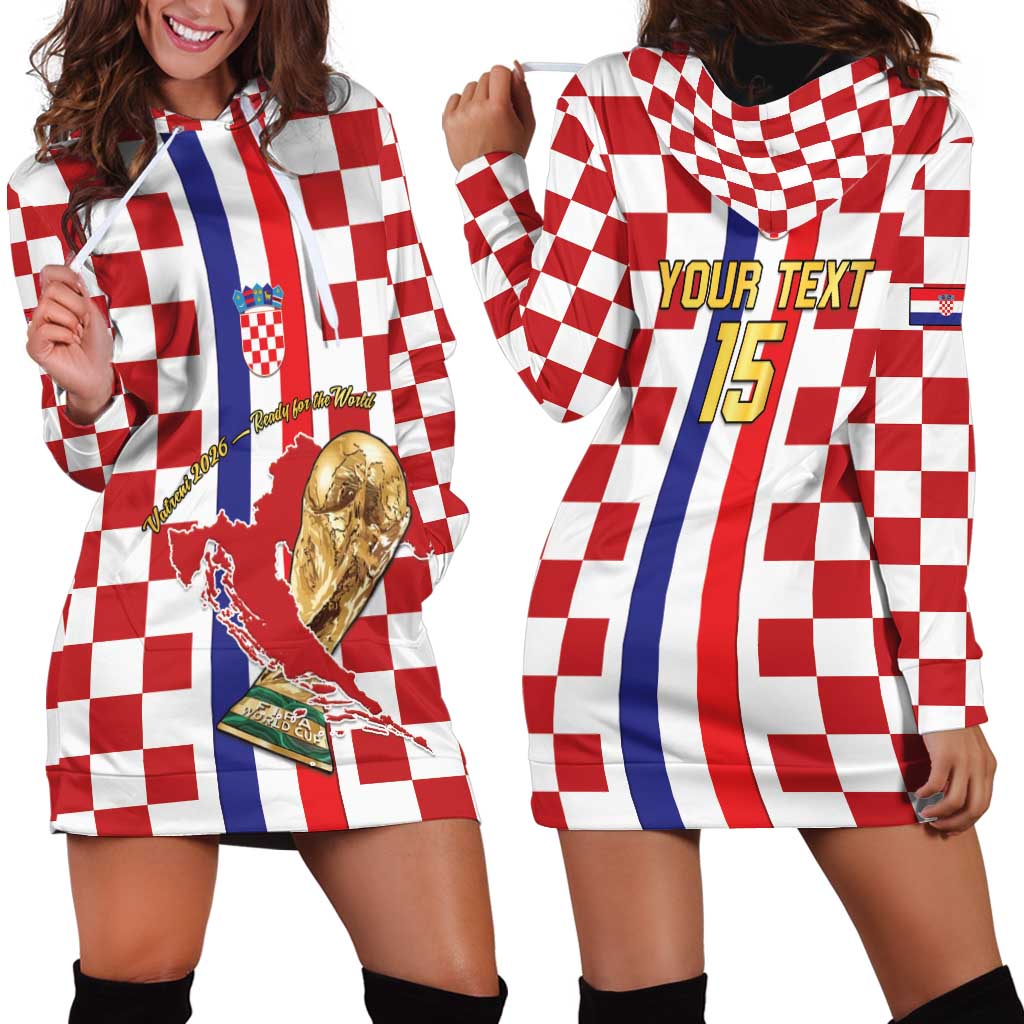 Custom Croatia Football Hoodie Dress Vatreni 2026 Ready For The World - Wonder Print Shop