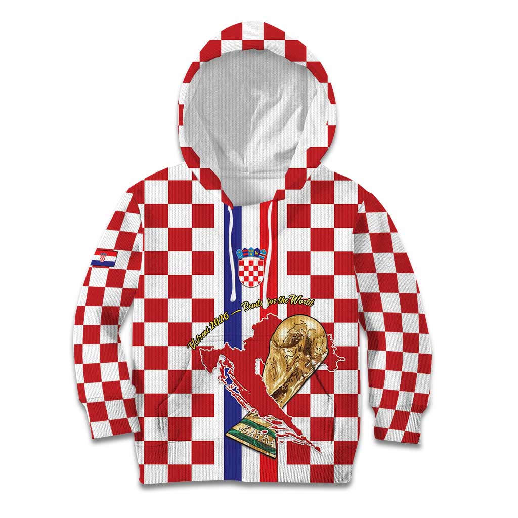 Custom Croatia Football Kid Hoodie Vatreni 2026 Ready For The World - Wonder Print Shop