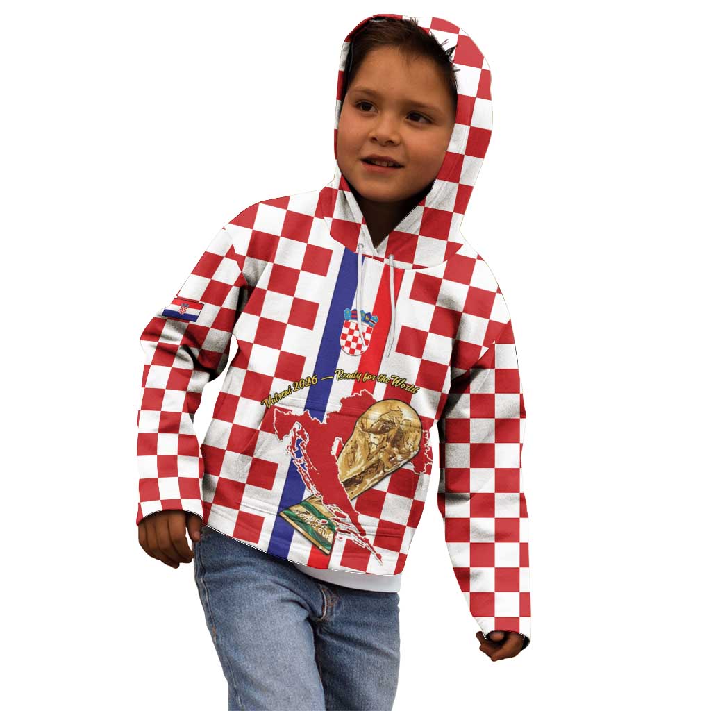 Custom Croatia Football Kid Hoodie Vatreni 2026 Ready For The World - Wonder Print Shop