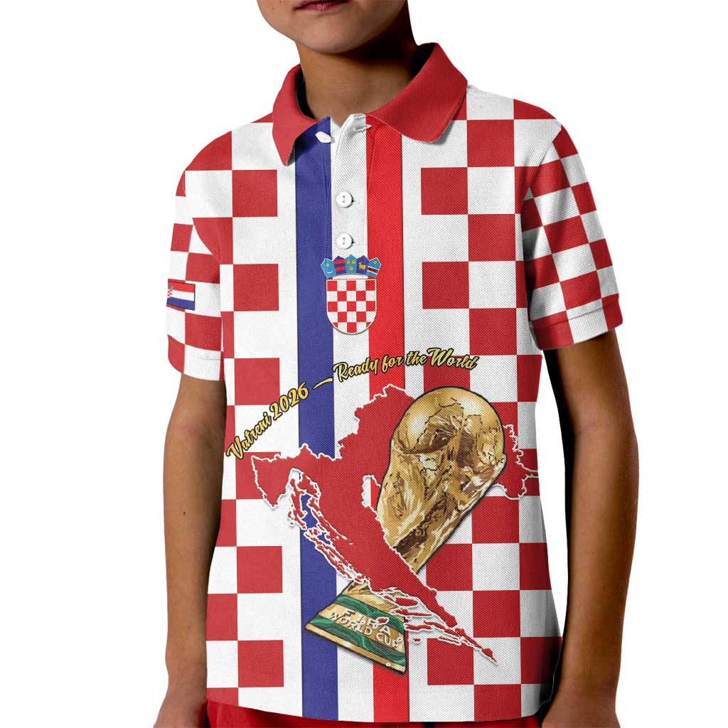 Custom Croatia Football Kid Polo Shirt Vatreni 2026 Ready For The World - Wonder Print Shop