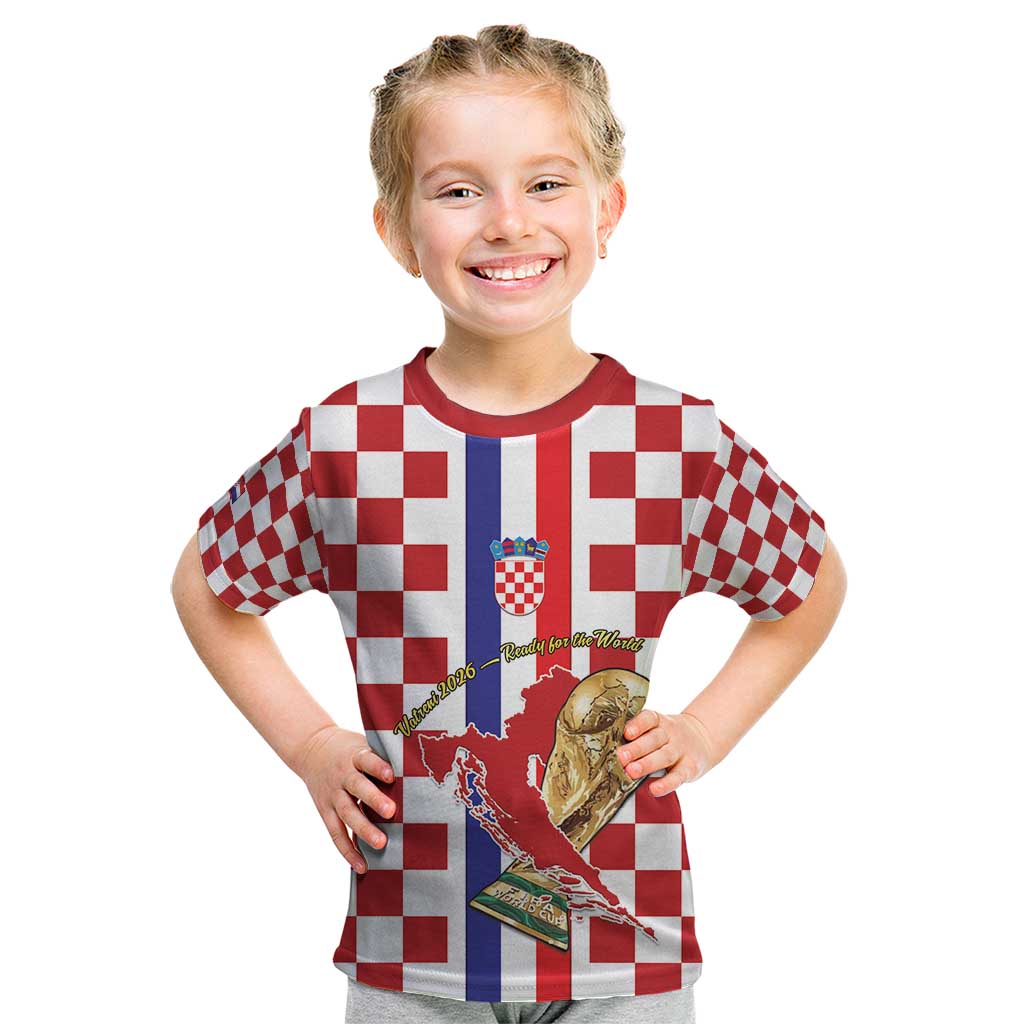 Custom Croatia Football Kid T Shirt Vatreni 2026 Ready For The World - Wonder Print Shop