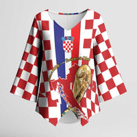 Custom Croatia Football Kimono Sleeve Blouse Vatreni 2026 Ready For The World - Wonder Print Shop