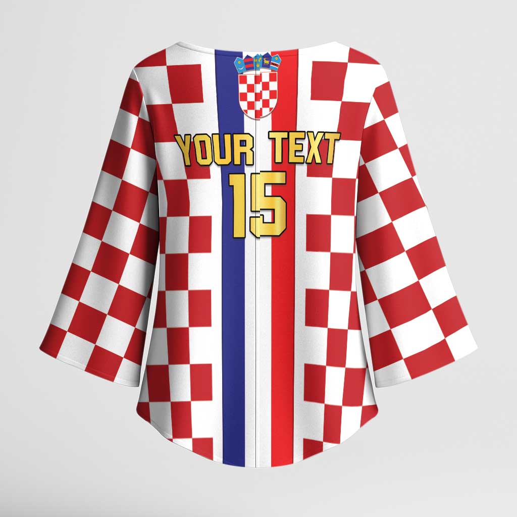 Custom Croatia Football Kimono Sleeve Blouse Vatreni 2026 Ready For The World - Wonder Print Shop