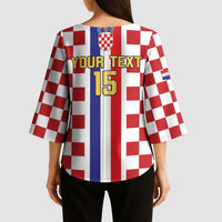 Custom Croatia Football Kimono Sleeve Blouse Vatreni 2026 Ready For The World - Wonder Print Shop