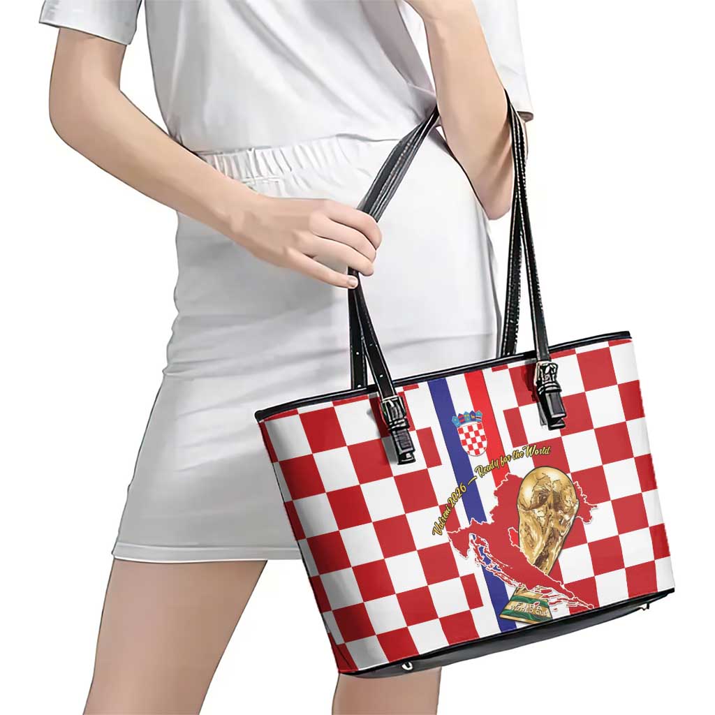 Croatia Football Leather Tote Bag Vatreni 2026 Ready For The World - Wonder Print Shop