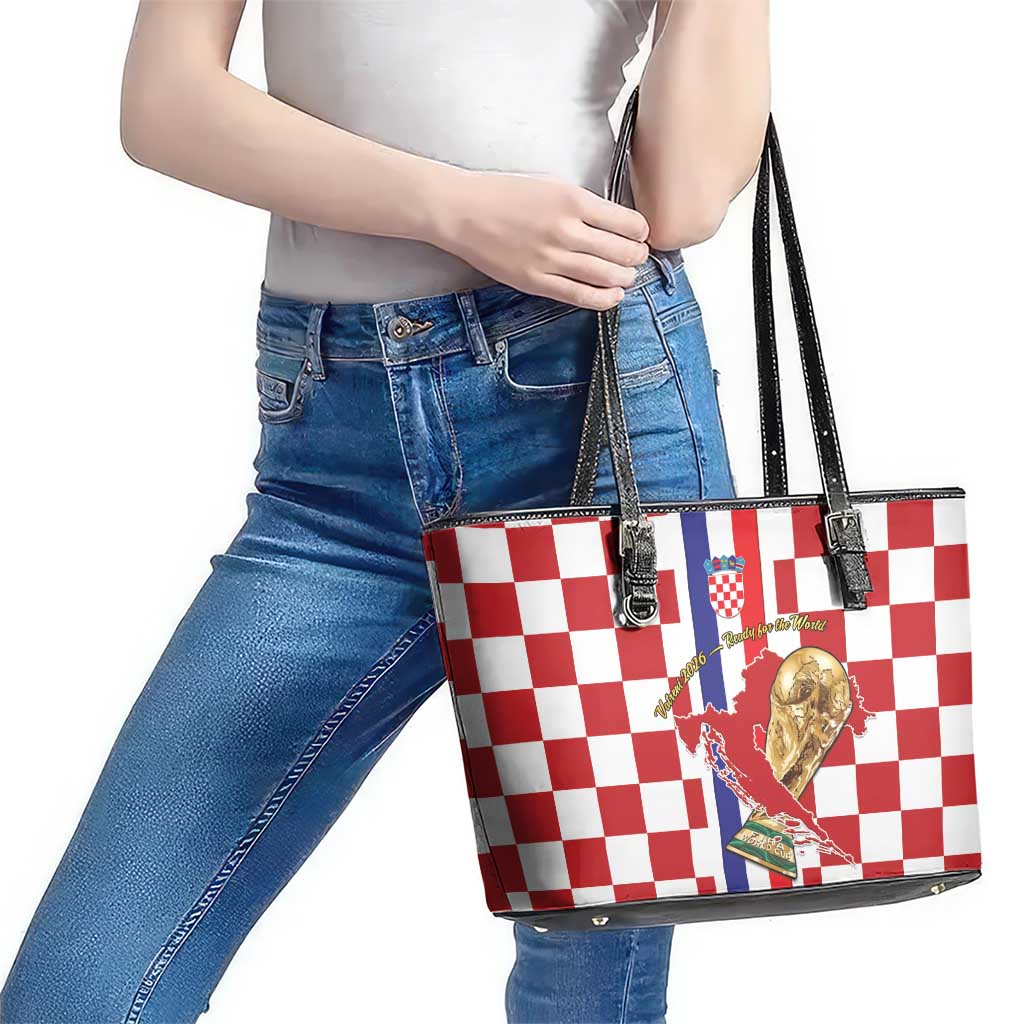 Croatia Football Leather Tote Bag Vatreni 2026 Ready For The World - Wonder Print Shop