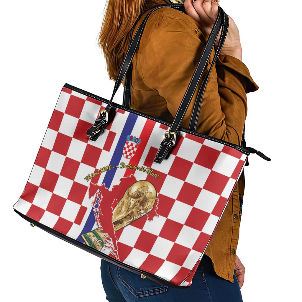 Croatia Football Leather Tote Bag Vatreni 2026 Ready For The World - Wonder Print Shop