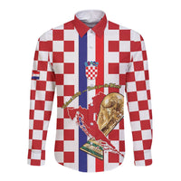 Custom Croatia Football Long Sleeve Button Shirt Vatreni 2026 Ready For The World - Wonder Print Shop