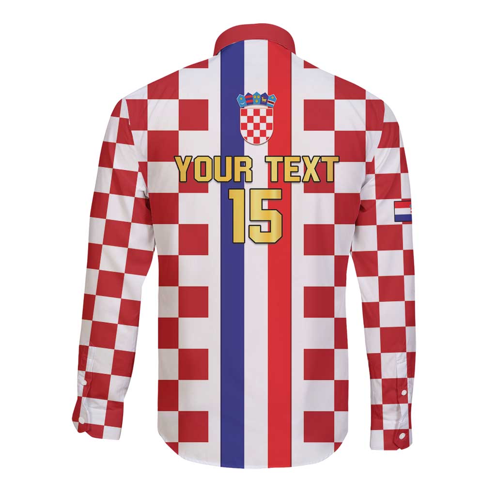 Custom Croatia Football Long Sleeve Button Shirt Vatreni 2026 Ready For The World - Wonder Print Shop