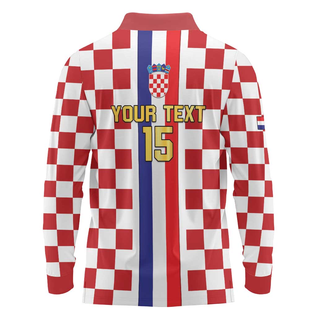 Custom Croatia Football Long Sleeve Polo Shirt Vatreni 2026 Ready For The World - Wonder Print Shop