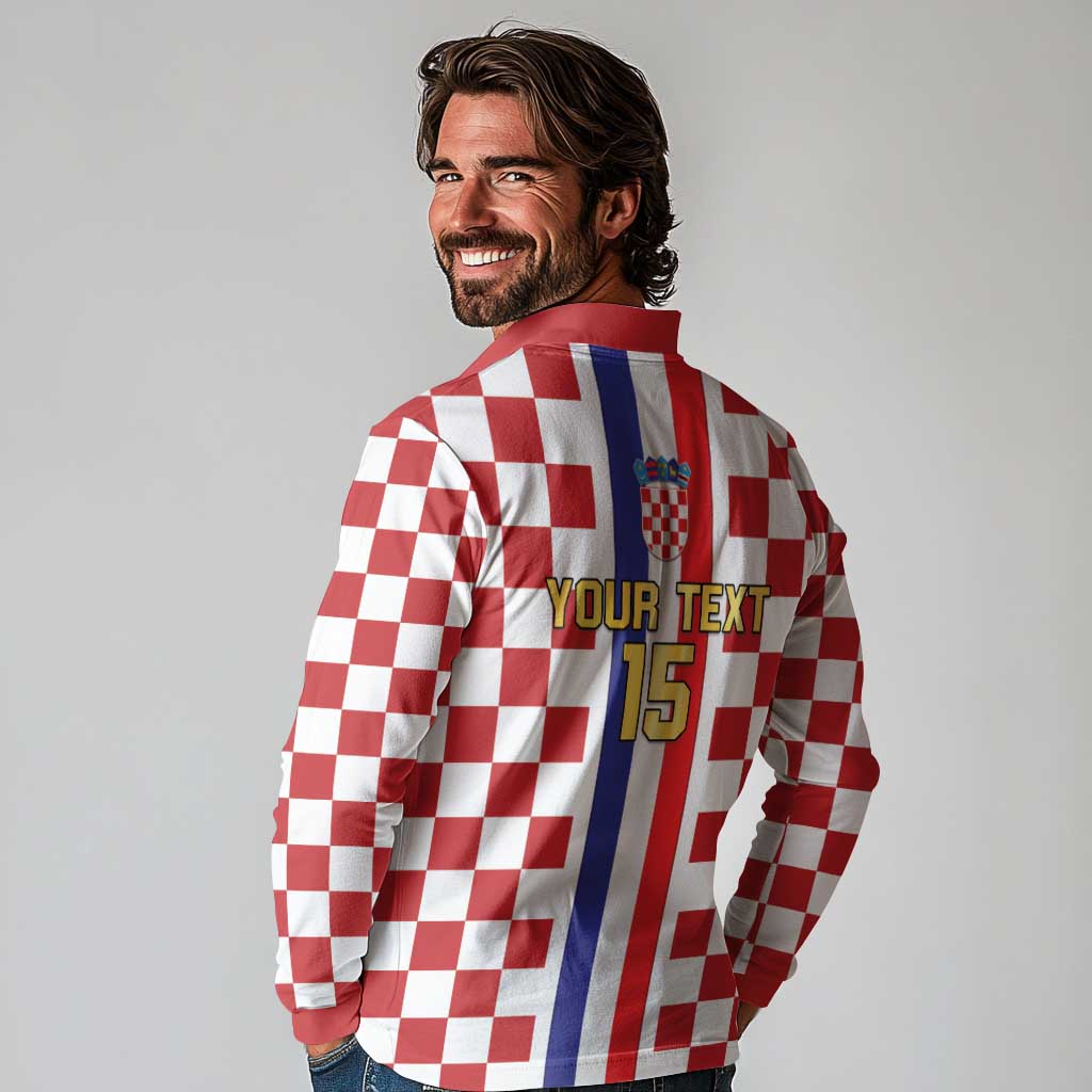 Custom Croatia Football Long Sleeve Polo Shirt Vatreni 2026 Ready For The World - Wonder Print Shop