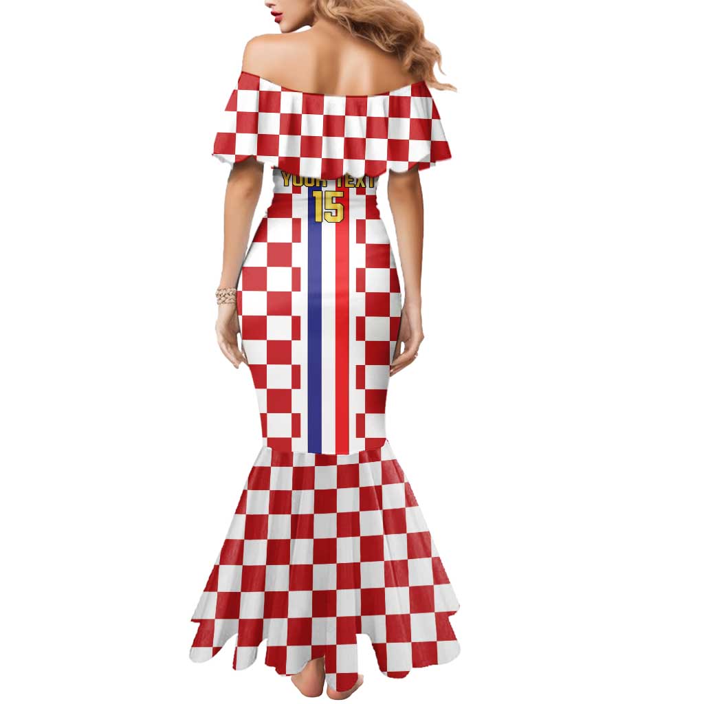 Custom Croatia Football Mermaid Dress Vatreni 2026 Ready For The World - Wonder Print Shop