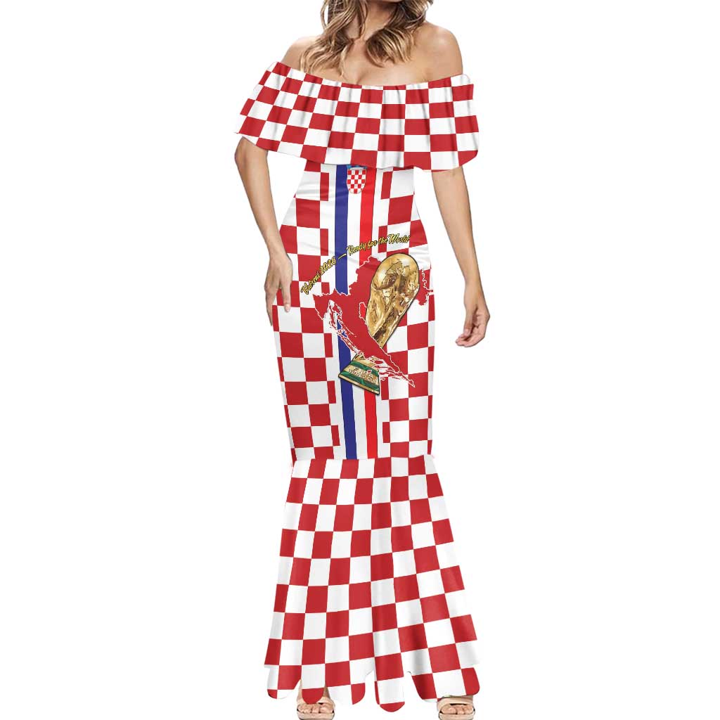 Custom Croatia Football Mermaid Dress Vatreni 2026 Ready For The World - Wonder Print Shop