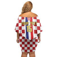 Custom Croatia Football Off Shoulder Short Dress Vatreni 2026 Ready For The World - Wonder Print Shop