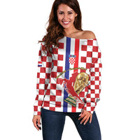 Custom Croatia Football Off Shoulder Sweater Vatreni 2026 Ready For The World - Wonder Print Shop