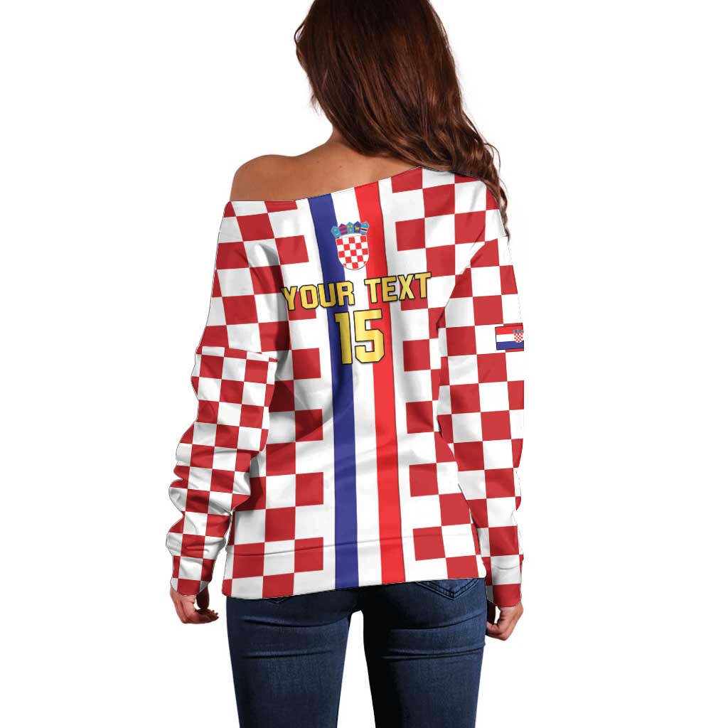 Custom Croatia Football Off Shoulder Sweater Vatreni 2026 Ready For The World - Wonder Print Shop