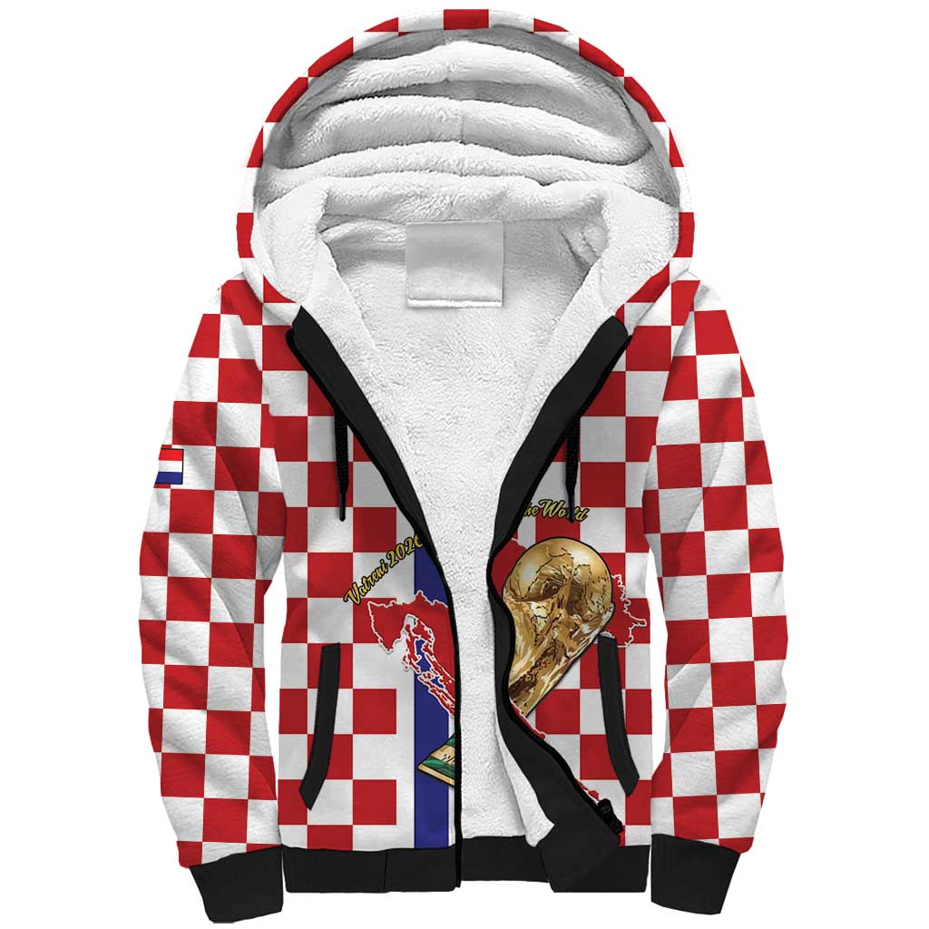 Custom Croatia Football Sherpa Hoodie Vatreni 2026 Ready For The World - Wonder Print Shop