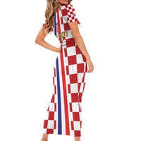 Custom Croatia Football Short Sleeve Bodycon Dress Vatreni 2026 Ready For The World - Wonder Print Shop