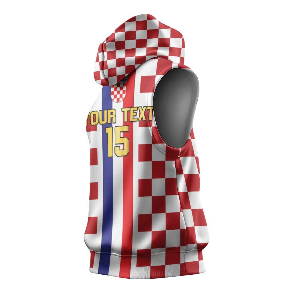 Custom Croatia Football Sleeveless Hoodie Vatreni 2026 Ready For The World - Wonder Print Shop