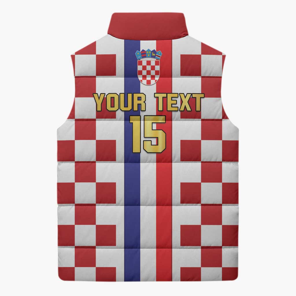 Custom Croatia Football Sleeveless Puffer Jacket Vatreni 2026 Ready For The World - Wonder Print Shop
