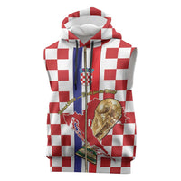 Custom Croatia Football Sleeveless Zip Hoodie Vatreni 2026 Ready For The World - Wonder Print Shop