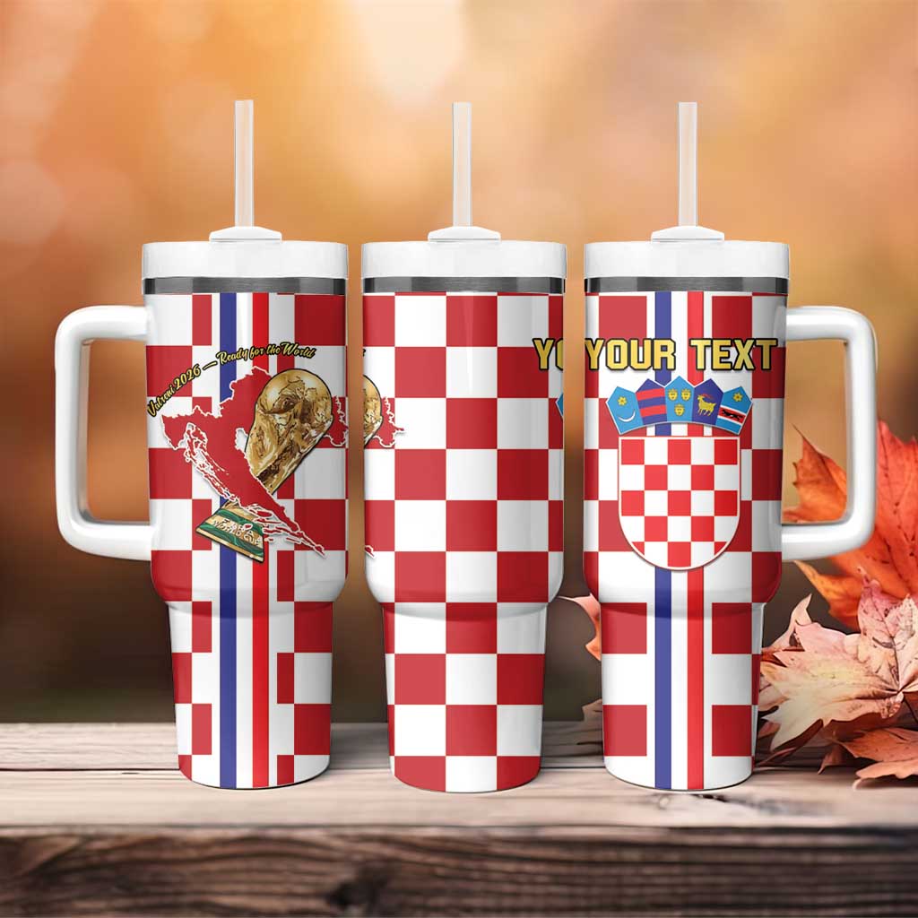 Custom Croatia Football Tumbler With Handle Vatreni 2026 Ready For The World - Wonder Print Shop