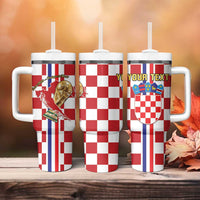 Custom Croatia Football Tumbler With Handle Vatreni 2026 Ready For The World - Wonder Print Shop