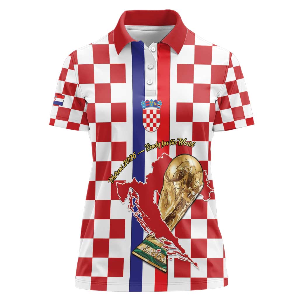 Custom Croatia Football Women Polo Shirt Vatreni 2026 Ready For The World - Wonder Print Shop