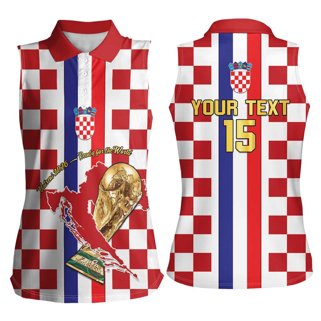 Custom Croatia Football Women Sleeveless Polo Shirt Vatreni 2026 Ready For The World - Wonder Print Shop