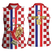 Custom Croatia Football Women Sleeveless Polo Shirt Vatreni 2026 Ready For The World - Wonder Print Shop