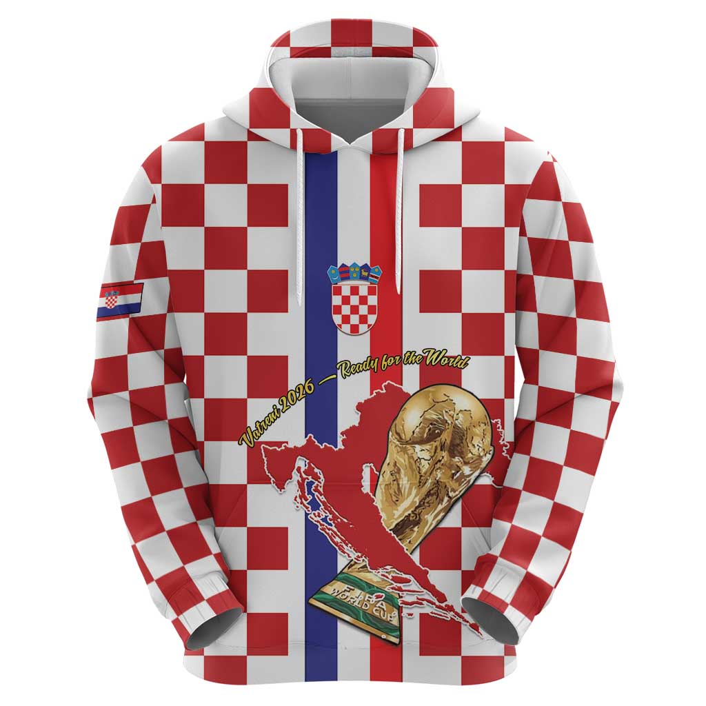 Custom Croatia Football Zip Hoodie Vatreni 2026 Ready For The World - Wonder Print Shop