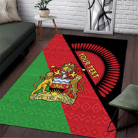 Personalised Malawi Area Rug Coat Of Arms - Flag Style - Wonder Print Shop