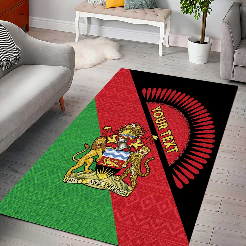 Personalised Malawi Area Rug Coat Of Arms - Flag Style - Wonder Print Shop
